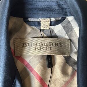 Burberry Trench Coat - Navy and Beige